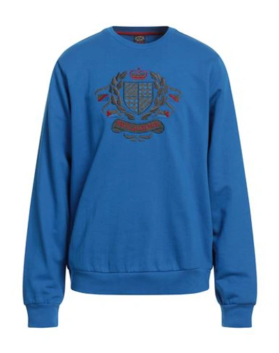 Paul & Shark Man Sweatshirt Bright Blue Size Xxl Cotton