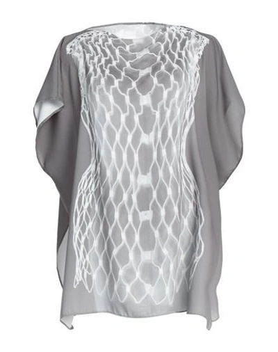 Mm6 Maison Margiela Woman Top Lead Size M Polyester In Grey