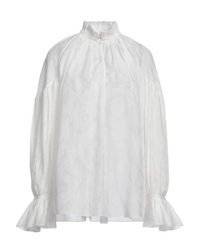 Etro Woman Shirt White Size 6 Cotton, Silk