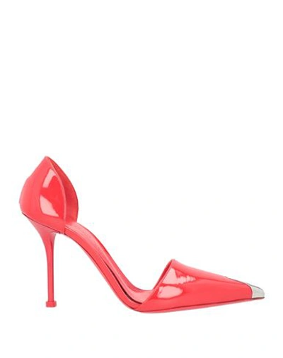 Alexander Mcqueen Woman Pumps Red Size 10 Soft Leather