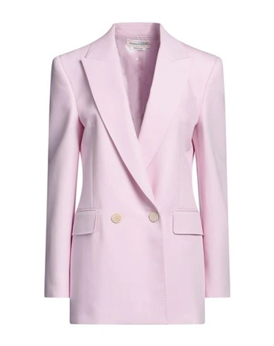 Alexander Mcqueen Women Double-breasted Jacket In Pink