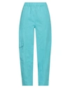 Ganni Woman Pants Turquoise Size 4 Organic Cotton, Elastane In Blue
