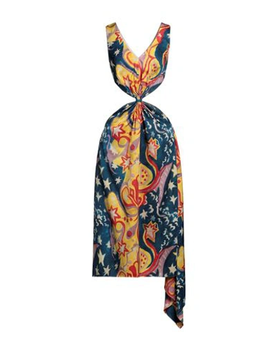 MARNI MARNI X NO VACANCY INN WOMAN MIDI DRESS NAVY SIZE 2 VISCOSE