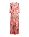 The Abito Milano Woman Maxi Dress Coral Size 8 Viscose In Red