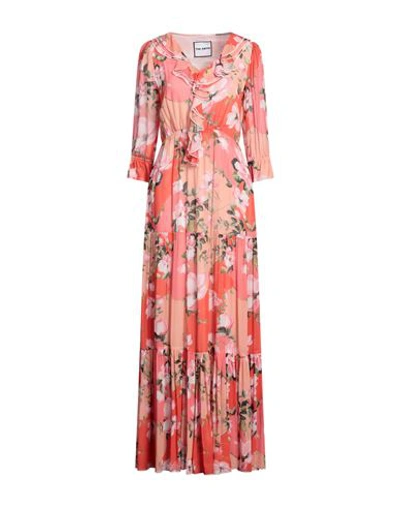 The Abito Milano Woman Maxi Dress Coral Size 8 Viscose In Red