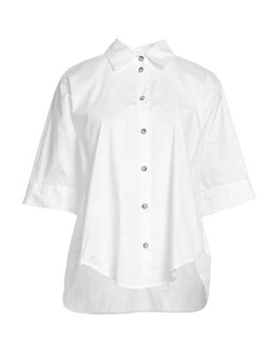 Peserico Easy Woman Shirt White Size 6 Cotton, Elastane