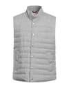 Brunello Cucinelli Man Down Jacket Grey Size L Linen, Wool