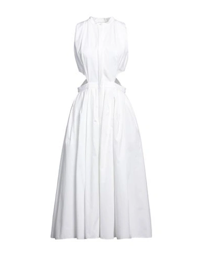 Alexander Mcqueen Woman Midi Dress White Size 6 Cotton