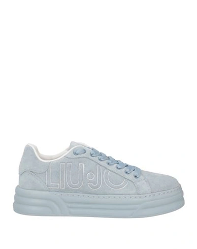 Liu •jo Woman Sneakers Pastel Blue Size 6 Cow Leather In Blue