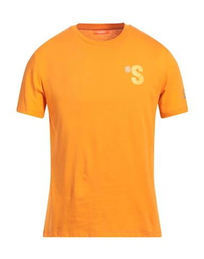 Suns Man T-shirt Orange Size L Cotton