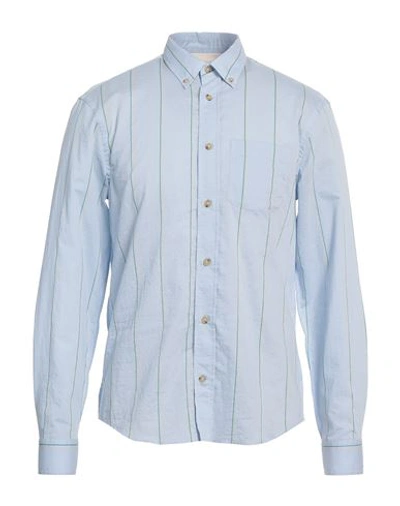 Acne Studios Man Shirt Sky Blue Size 38 Cotton, Nylon