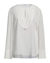 Brunello Cucinelli Woman Top White Size M Silk In White