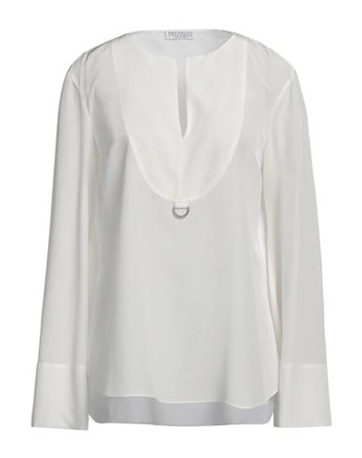 Brunello Cucinelli Woman Top White Size M Silk