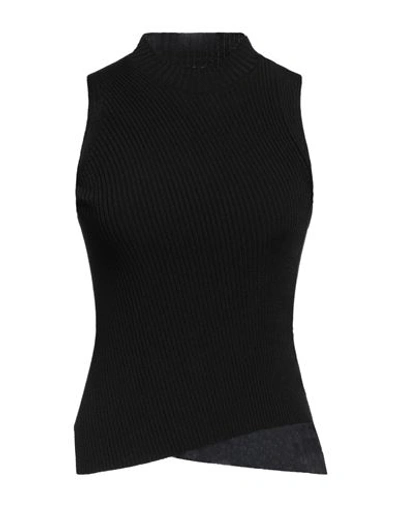 Versace Woman Top Black Size 4 Viscose, Polyester