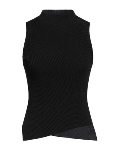 Versace Woman Top Black Size 4 Viscose, Polyester In Black