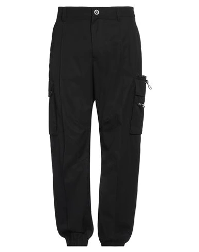 Versace Man Pants Black Size 34 Cotton, Polyamide