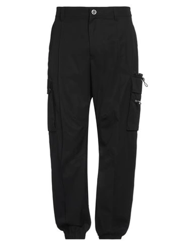 Versace Man Pants Black Size 38 Cotton, Polyamide