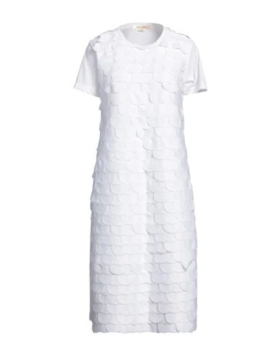 Comme Des Garçons Woman Midi Dress White Size M Polyester