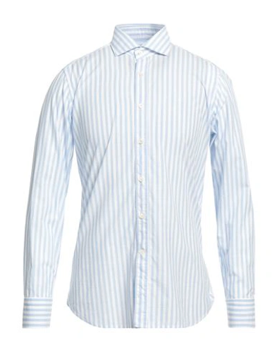 Martin Caldwell Man Shirt Azure Size 17 Cotton In Blue
