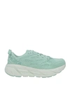 Hoka Woman Sneakers Light Green Size 10.5 Leather, Textile Fibers In Green