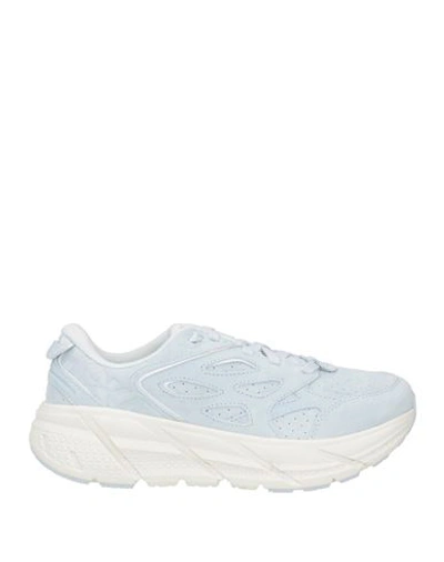 Hoka One One Woman Sneakers Sky Blue Size 11.5 Leather, Textile Fibers In Blue