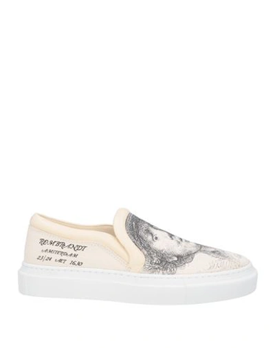 Jw Anderson Man Sneakers Ivory Size 8 Textile Fibers, Leather In White