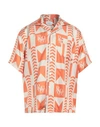 Rhude Man Shirt Orange Size L Viscose In Orange