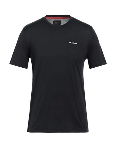 Kiton Man T-shirt Midnight Blue Size S Cotton In Nero
