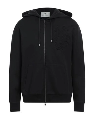 Etro Man Sweatshirt Black Size L Cotton, Polyamide, Elastane