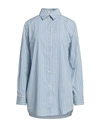 Etro Woman Shirt Light Blue Size 6 Cotton