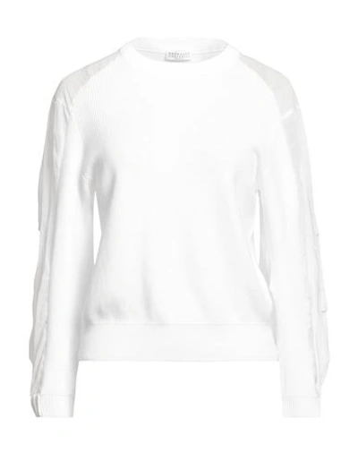 Brunello Cucinelli Woman Sweater White Size Xl Cotton, Brass