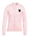 Comme Des Garçons Shirt Man Cardigan Pink Size S Acrylic, Wool
