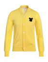 Comme Des Garçons Shirt Man Cardigan Yellow Size Xs Acrylic, Wool