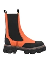Ganni Panelled Ankle-length Boots In Orange