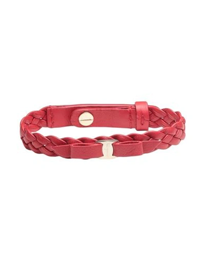 Ferragamo Woman Vara Bow Adjustable Bracelet In Red