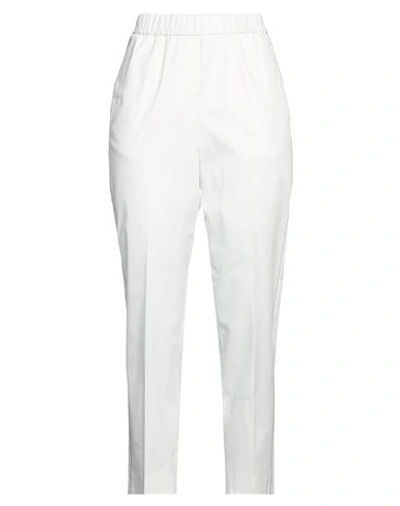 Peserico Woman Pants White Size 4 Polyester, Viscose, Cotton, Elastane, Silk