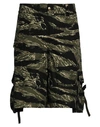 DOLCE & GABBANA DOLCE & GABBANA MAN SHORTS & BERMUDA SHORTS MILITARY GREEN SIZE 36 COTTON, POLYESTER, METALLIC POLYE