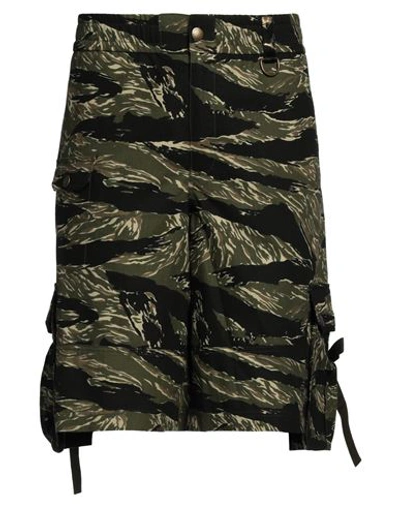 Dolce & Gabbana Man Shorts & Bermuda Shorts Military Green Size 36 Cotton, Polyester, Metallic Polye