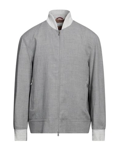 Brunello Cucinelli Man Jacket Light Grey Size 44 Linen, Wool