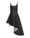 Alexander Mcqueen Asymmetric Midi Denim Corset Dress In Blue