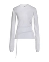 ANN DEMEULEMEESTER ANN DEMEULEMEESTER WOMAN SWEATER WHITE SIZE M COTTON, POLYAMIDE