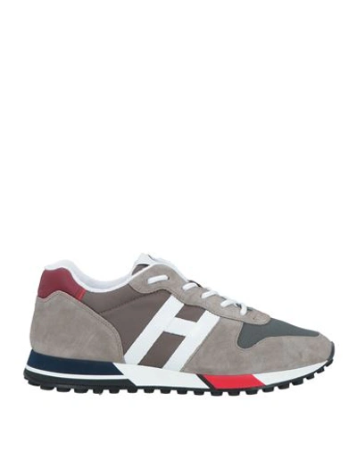 Hogan Pannelled Sneakers With Logo In Gris