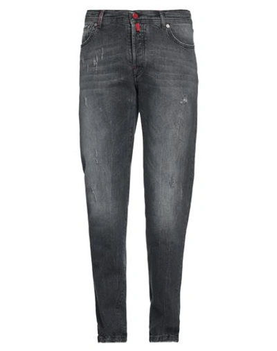 Kiton Man Jeans Black Size 35 Cotton, Elastane