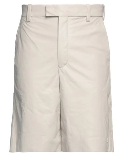 Amiri Man Shorts & Bermuda Shorts Light Grey Size 34 Ovine Leather