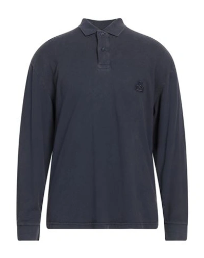 Isabel Marant Man Polo Shirt Navy Blue Size S Cotton