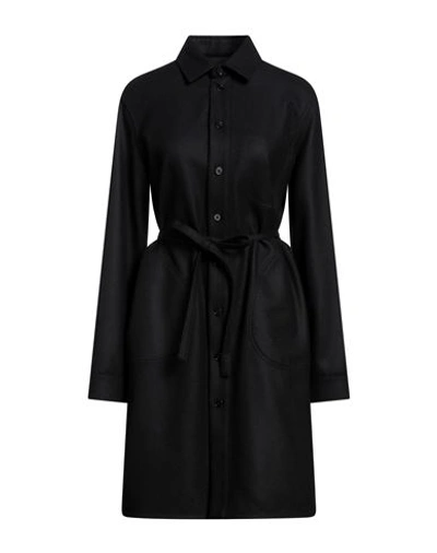 Jil Sander+ Woman Overcoat & Trench Coat Black Size 8 Wool, Polyamide