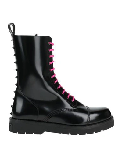 Valentino Garavani Man Boot Black Size 12 Leather