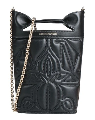 Alexander Mcqueen Borsa A Secchiello The Bow In Pelle Nera Donna In Black