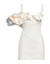 Jacquemus Duna Ruffled Grain De Poudre-trimmed Wool-blend Midi Dress In White