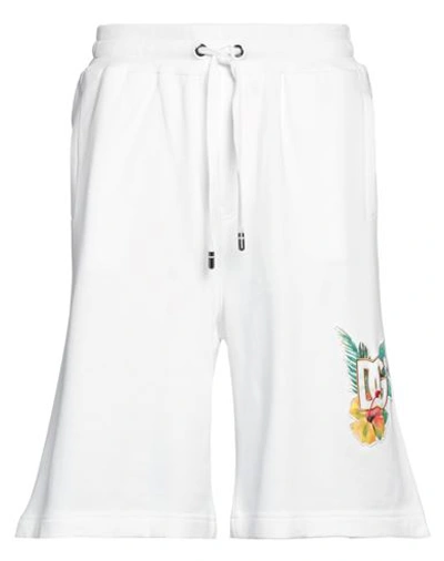 Dolce & Gabbana Man Shorts & Bermuda Shorts White Size 34 Cotton, Elastane, Viscose, Polyester